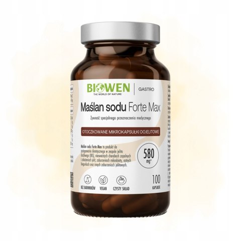 Biowen Maślan sodu Forte Max 580 mg Jelito drażliwe 100 kapsułek Suplement