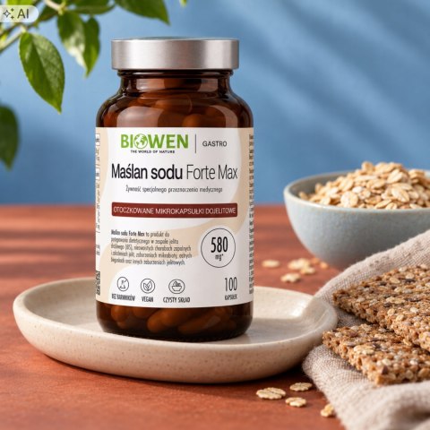 Biowen Maślan sodu Forte Max 580 mg Jelito drażliwe 100 kapsułek Suplement