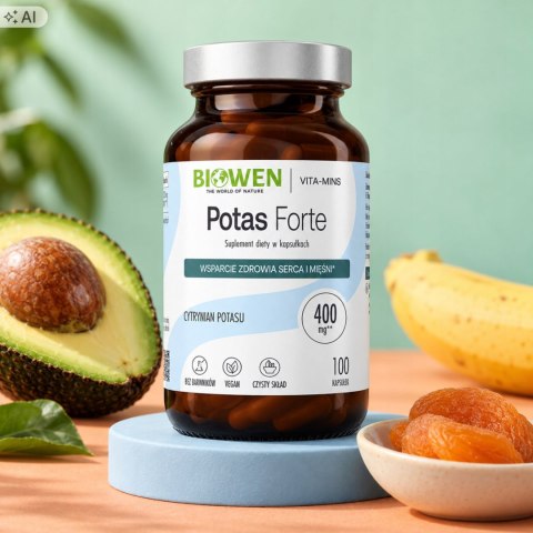 Biowen Potas Forte Cytrynian Potasu 100 kapsułek Suplement diety