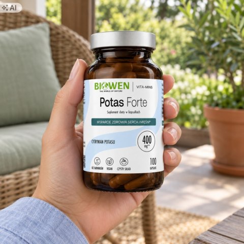 Biowen Potas Forte Cytrynian Potasu 100 kapsułek Suplement diety