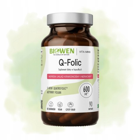 Biowen Q-folic metylowany kwas foliowy 90 kapsułek Suplement Diety