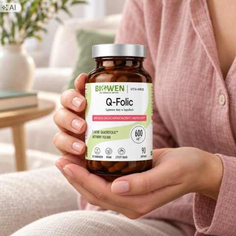 Biowen Q-folic metylowany kwas foliowy 90 kapsułek Suplement Diety
