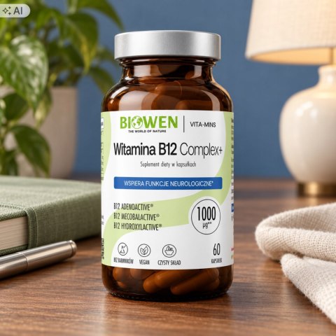 Biowen Witamina B12 Complex+ 60 kapsułek Suplement Diety