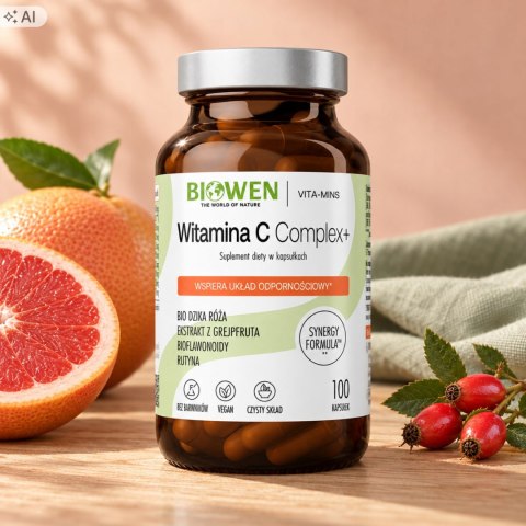 Biowen Witamina C Complex+ 100 kapsułek na odporność Suplement diety