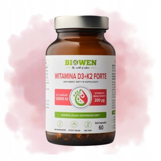 Biowen Witamina D3 + K2 Forte 12000 IU 60 kapsułek Suplement Diety