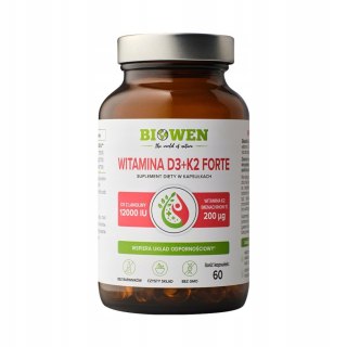 Biowen Witamina D3 + K2 Forte 12000 IU 60 kapsułek Suplement Diety
