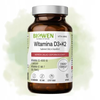 Biowen Witamina D3 + K2MK7 90 kapsułek Suplement Diety