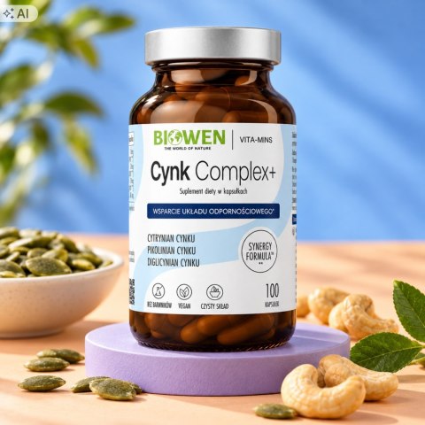 Biowen Zinc 3X Immunity Cynk Complex+ 100 kapsułek Suplement Diety