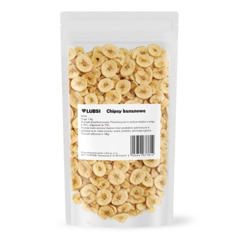 Chipsy bananowe 1kg LUBSI suszone banany naturalne przekąska wysoka jakość