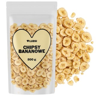 Chipsy bananowe 500g LUBSI suszone banany naturalne przekąska wysoka jakość