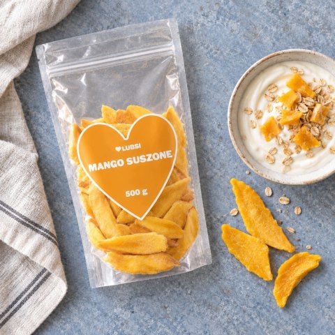 Mango suszone 500g LUBSI grube plastry mięsiste wysoka jakość przekąska