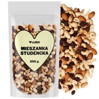 Mieszanka studencka 500g LUBSI mix orzechy bakalie przekąska wysoka jakość