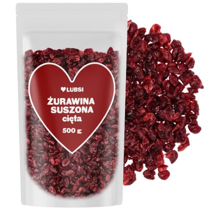 Żurawina suszona 500g LUBSI cięta naturalna słodka wysoka jakość owoce